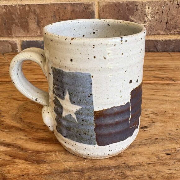 Texas Flag Coffee Mug Pottery By Bob Leitch - Picture 1 of 11